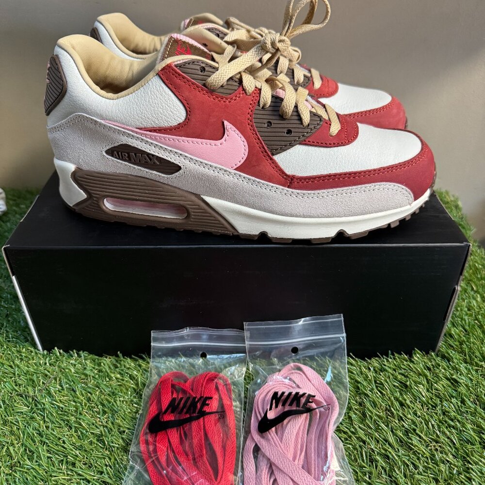 Nike Air Max 90 DQM NRG 'Bacon' 2021 Brown Red White CU1816-100 Men Size 8.5 NEW